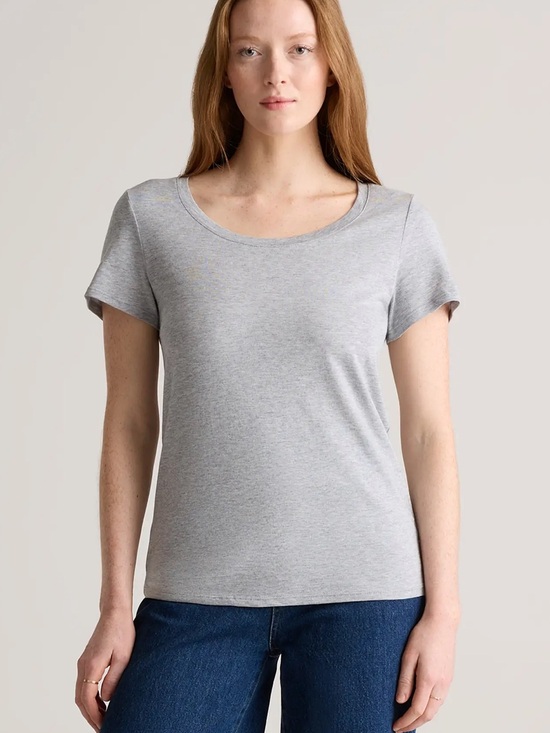 Quince Tops - NWOT Quince cotton modal scoop neck tee heather grey large